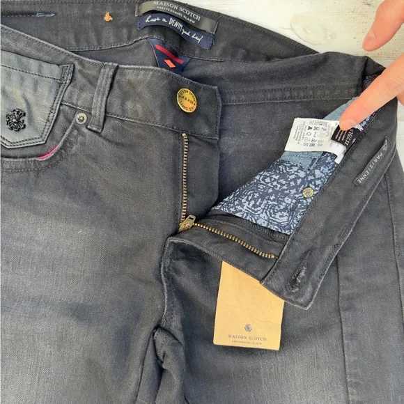 Maison Scotch Parisienne Skinny Jean Leather Patchwork - Picture 10 of 13